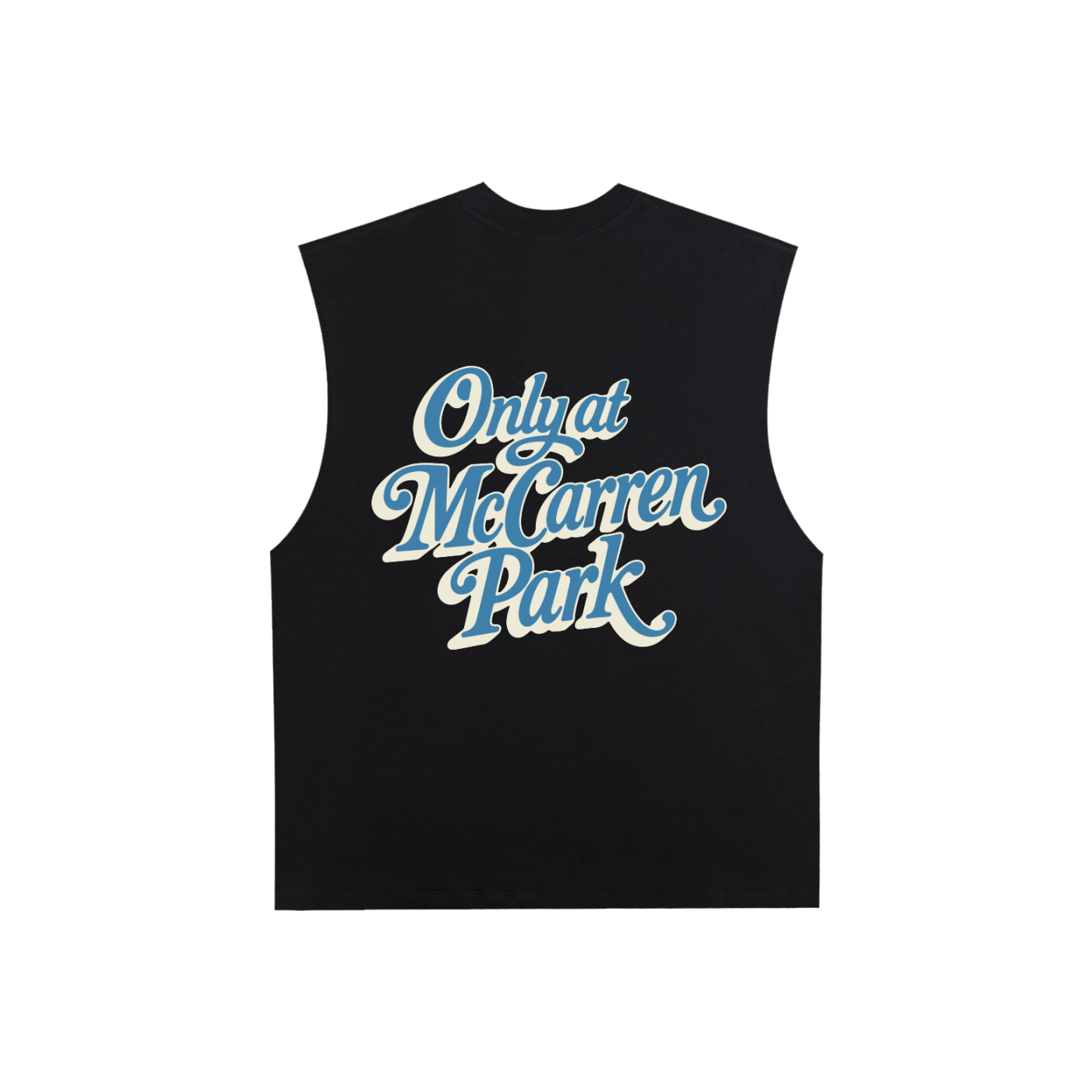 Only At McCarren (Slate Blue Lettering) Muscle-y Cotton Tank Top