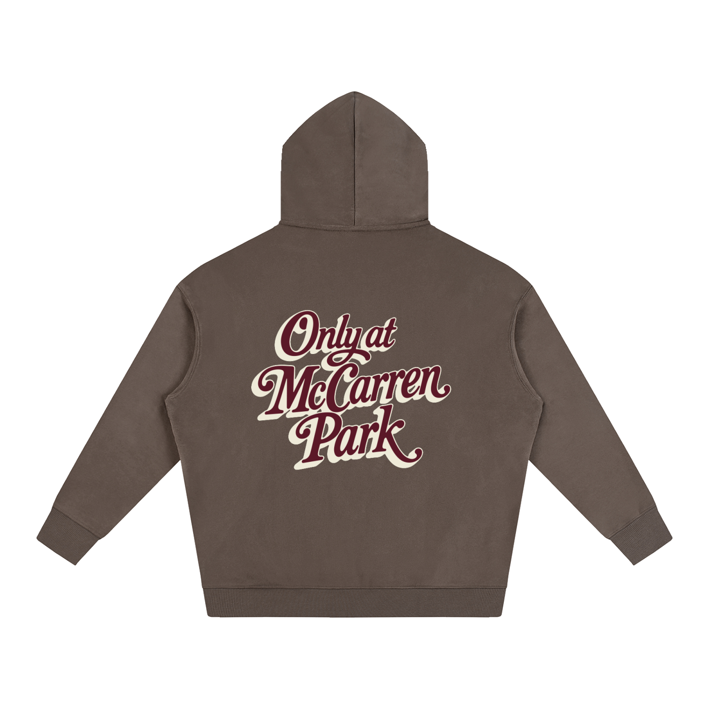 Only At McCarren (Maroon Lettering) Oversize Fleeced Hoodie