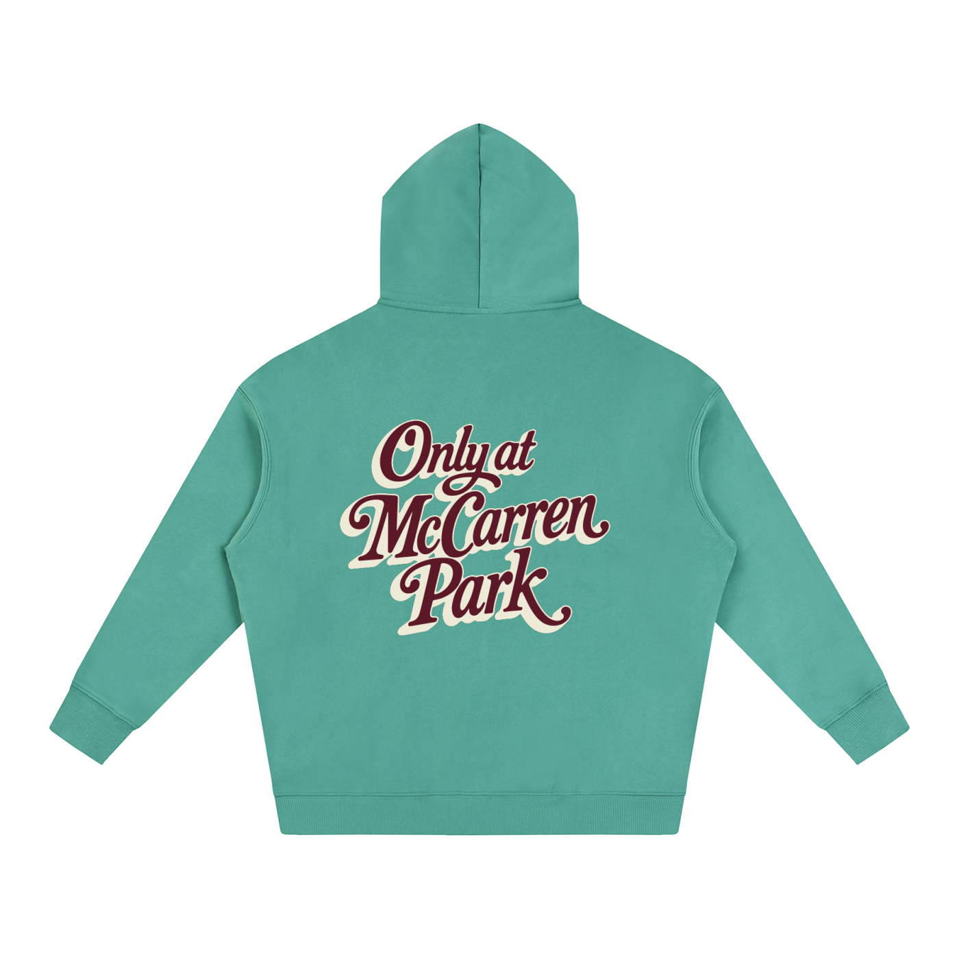 Only At McCarren (Maroon Lettering) Oversize Fleeced Hoodie