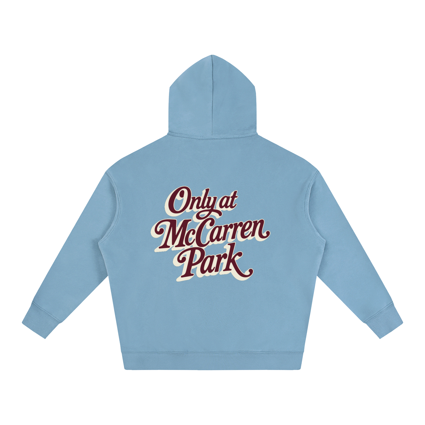 Only At McCarren (Maroon Lettering) Oversize Fleeced Hoodie