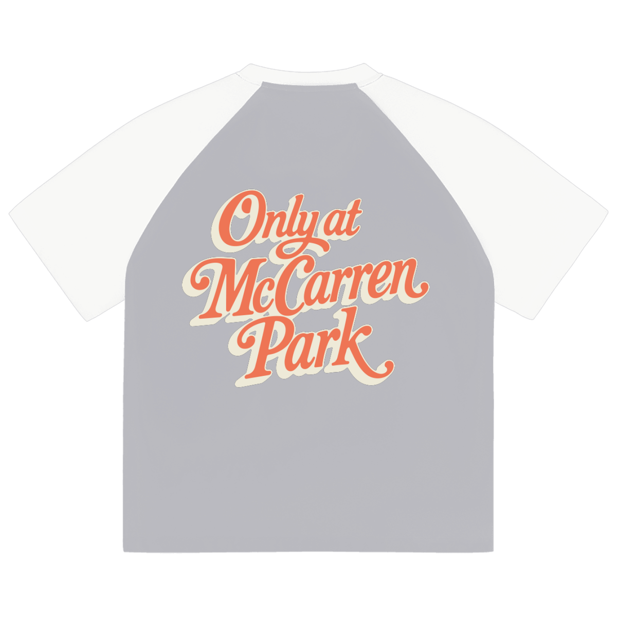Only at McCarren Park (Orange Lettering) Baseball T-Shirt