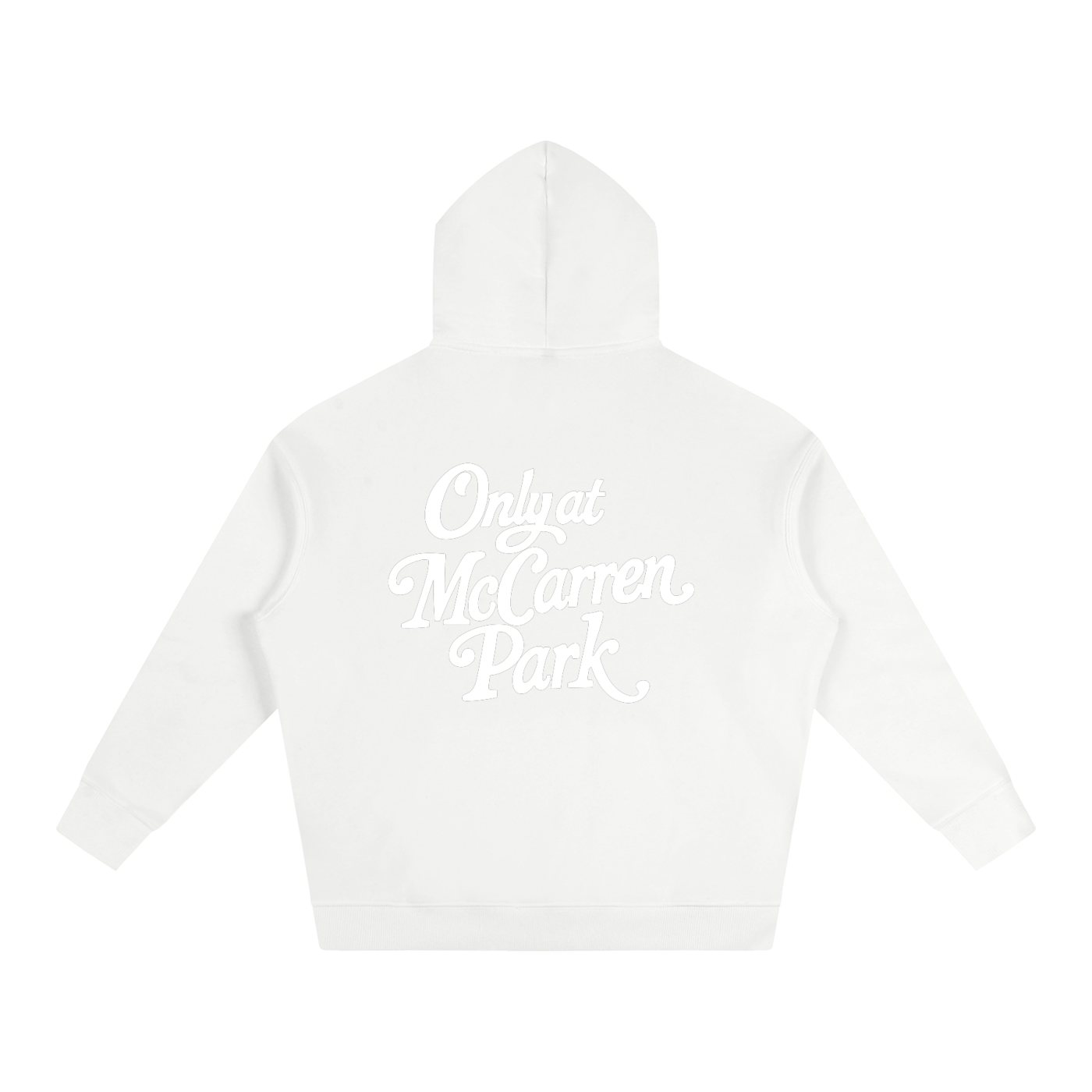 Only At McCarren (Simple White) Oversize Fleeced Hoodie