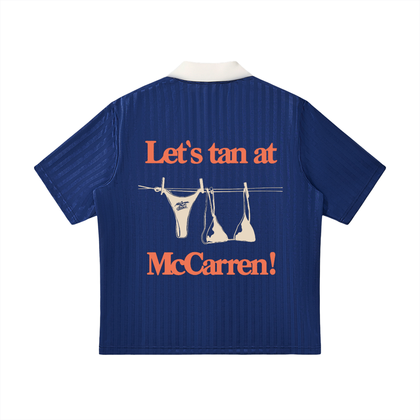 Let's Tan At McCarren Fútbol Jersey (Orange Lettering)