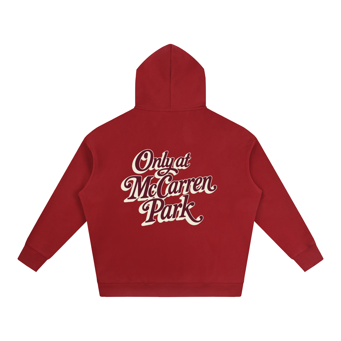 Only At McCarren (Maroon Lettering) Oversize Fleeced Hoodie