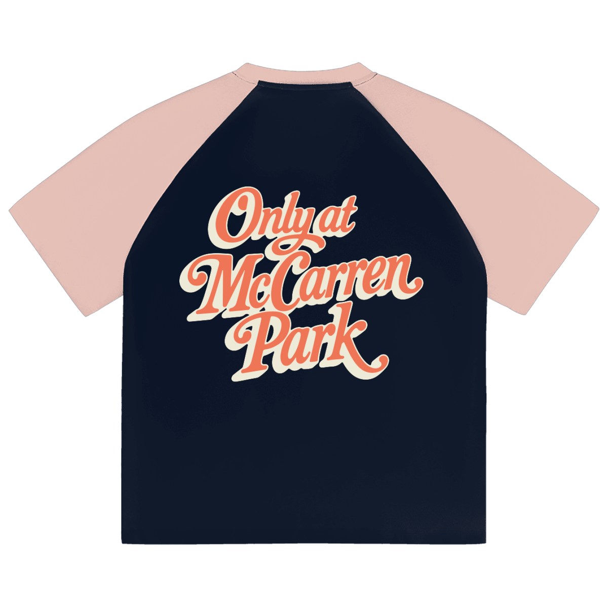 Only at McCarren Park (Orange Lettering) Baseball T-Shirt