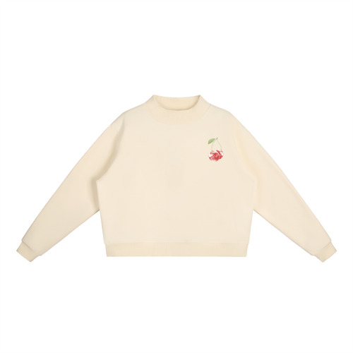 Cherry Mock-Neck Sweatshirt