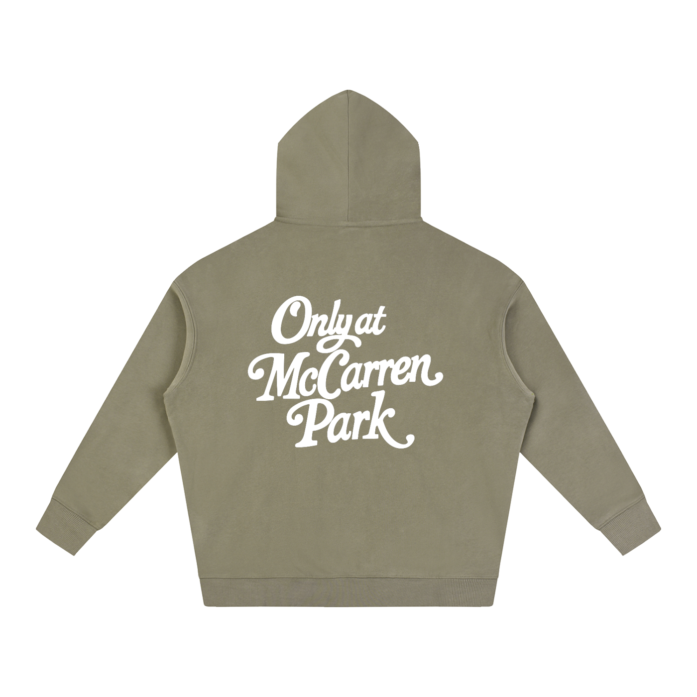 Only At McCarren (Simple White) Oversize Fleeced Hoodie