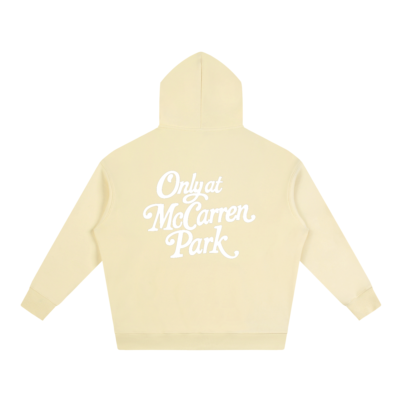 Only At McCarren (Simple White) Oversize Fleeced Hoodie