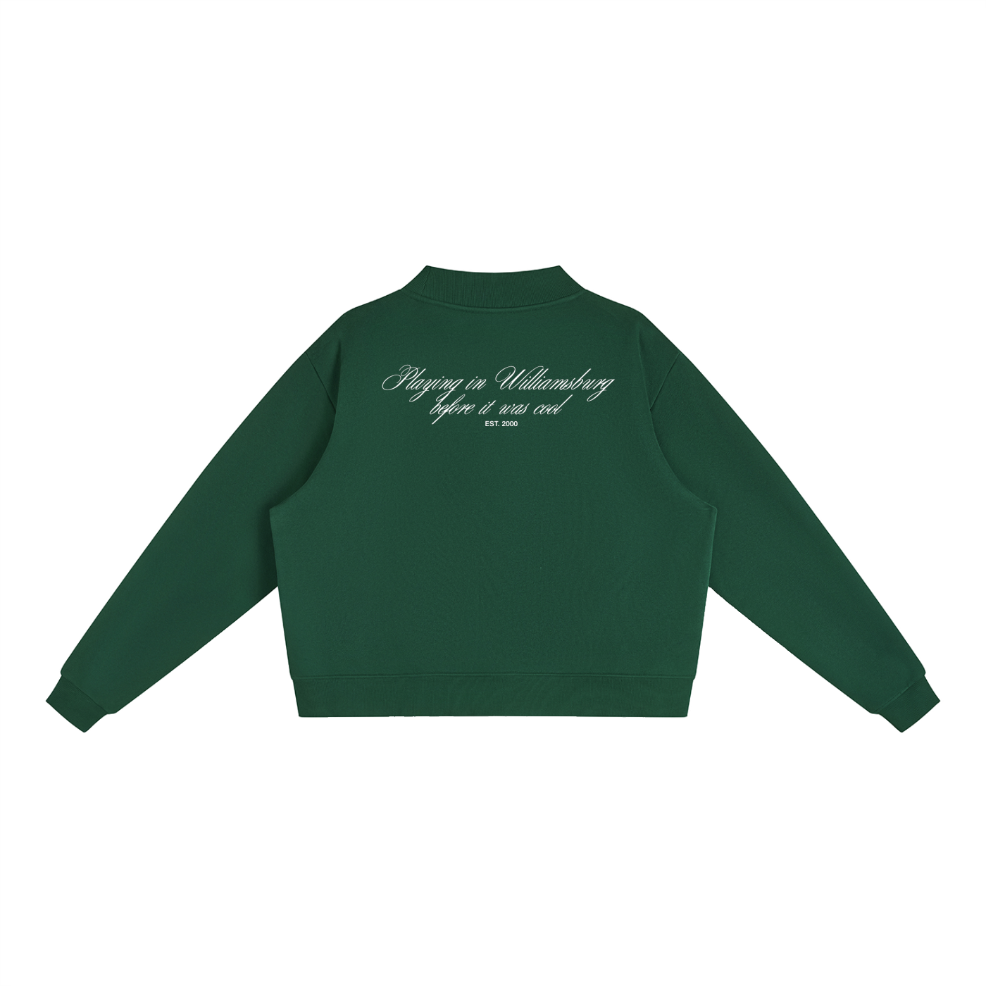 Essential Fleece Mock-Neck Crew Sweatshirt