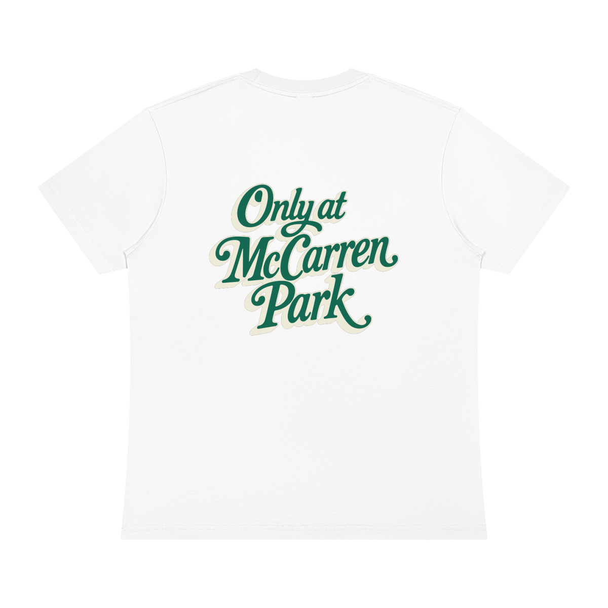 Only At McCarren (Green Lettering) Unisex Sorona Crewneck T-Shirt