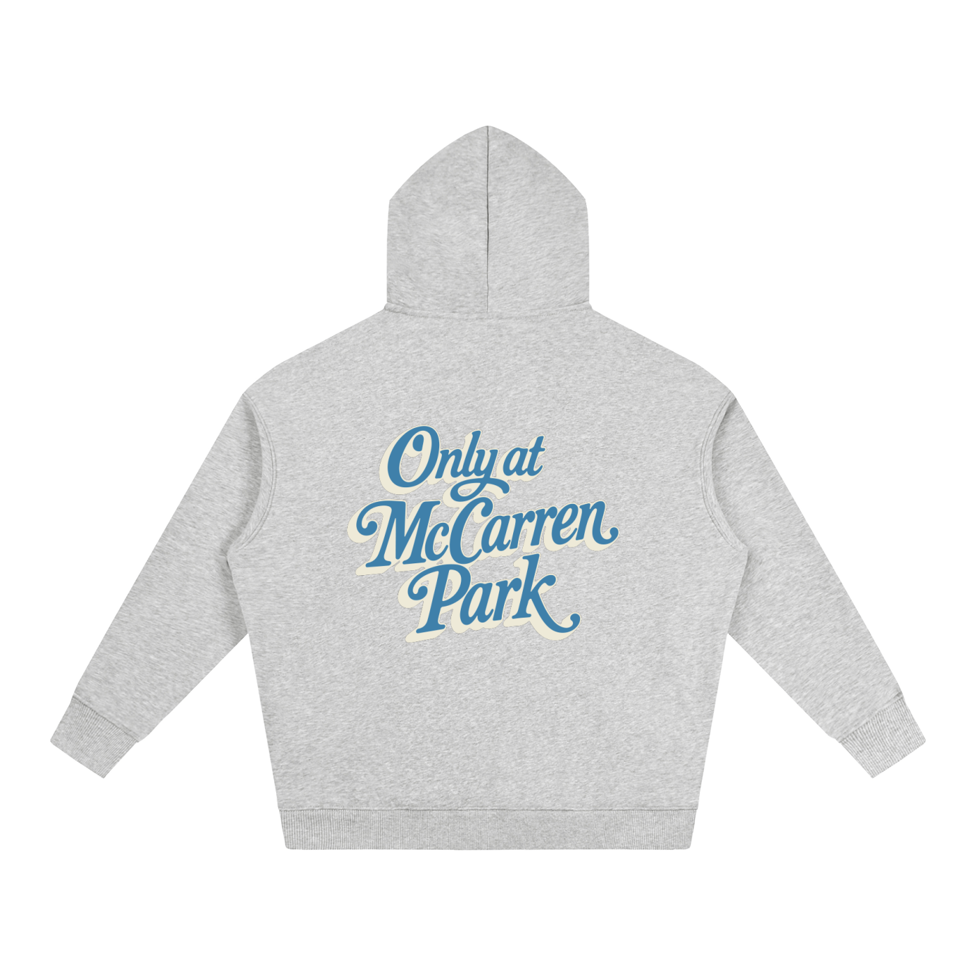Only At McCarren (Slate Blue Lettering) Oversize Fleeced Hoodie