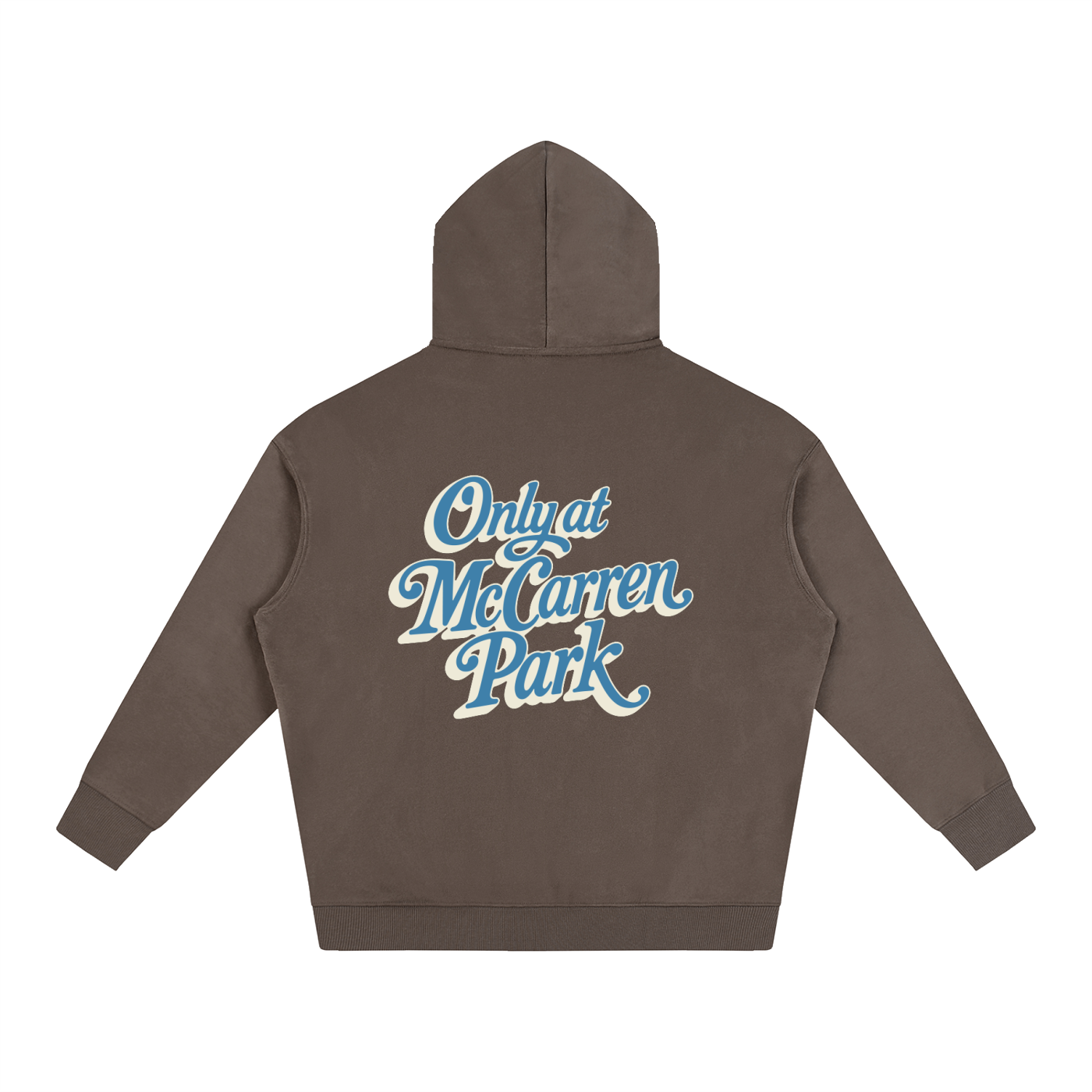 Only At McCarren (Slate Blue Lettering) Oversize Fleeced Hoodie