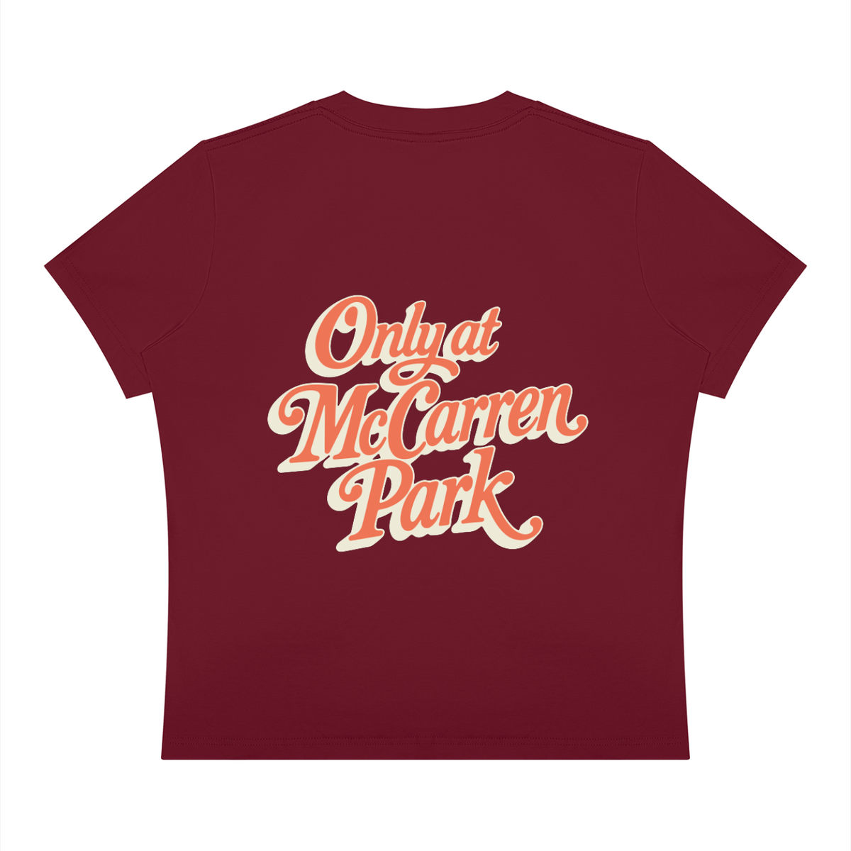 Only at McCarren Park (Orange Lettering) Women's Sorona Crewneck T-Shirt