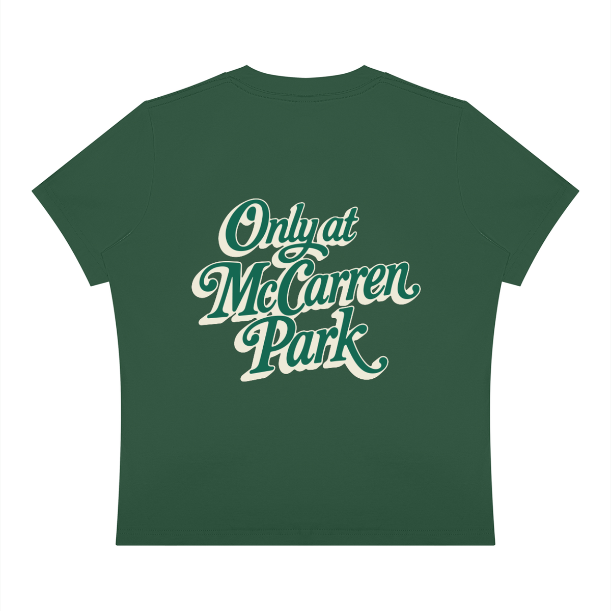 Only At McCarren (Green Lettering) Women's Sorona Crewneck T-Shirt
