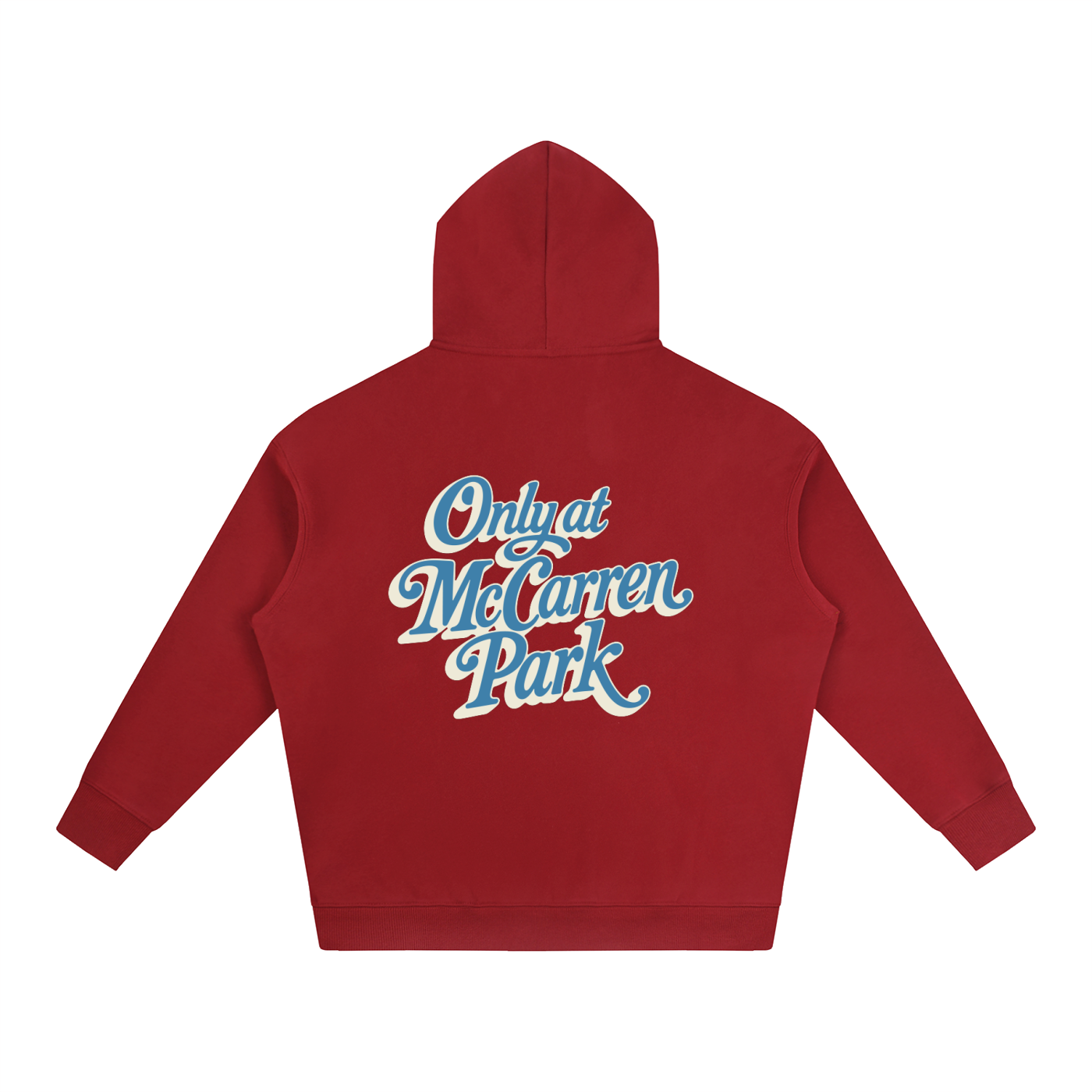 Only At McCarren (Slate Blue Lettering) Oversize Fleeced Hoodie