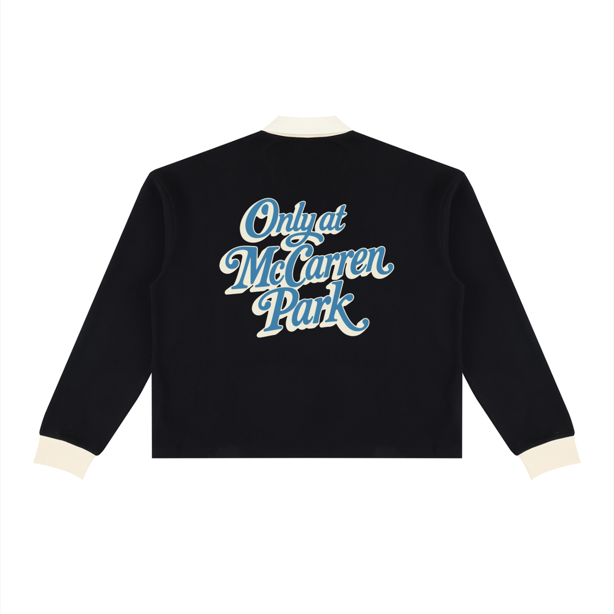 Only At McCarren (Slate-Blue Lettering) Baseball Long-Sleeve Sweatshirt