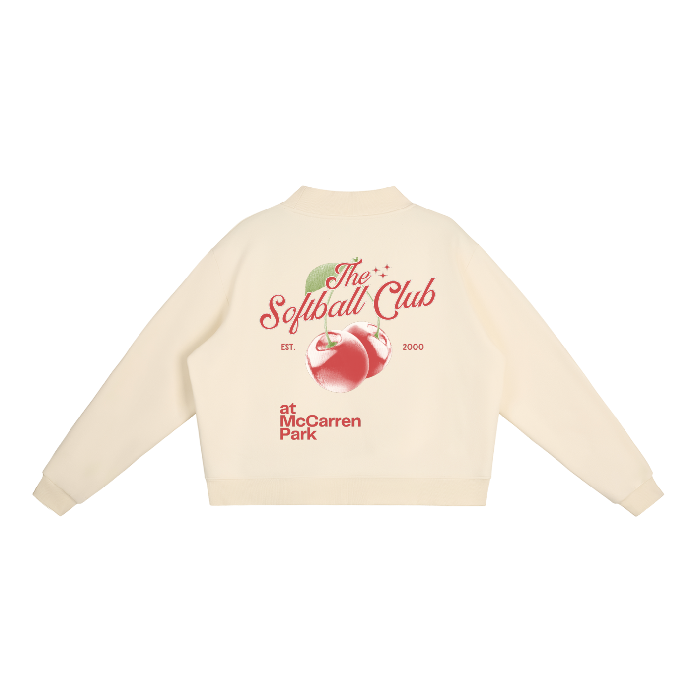 Cherry Mock-Neck Sweatshirt