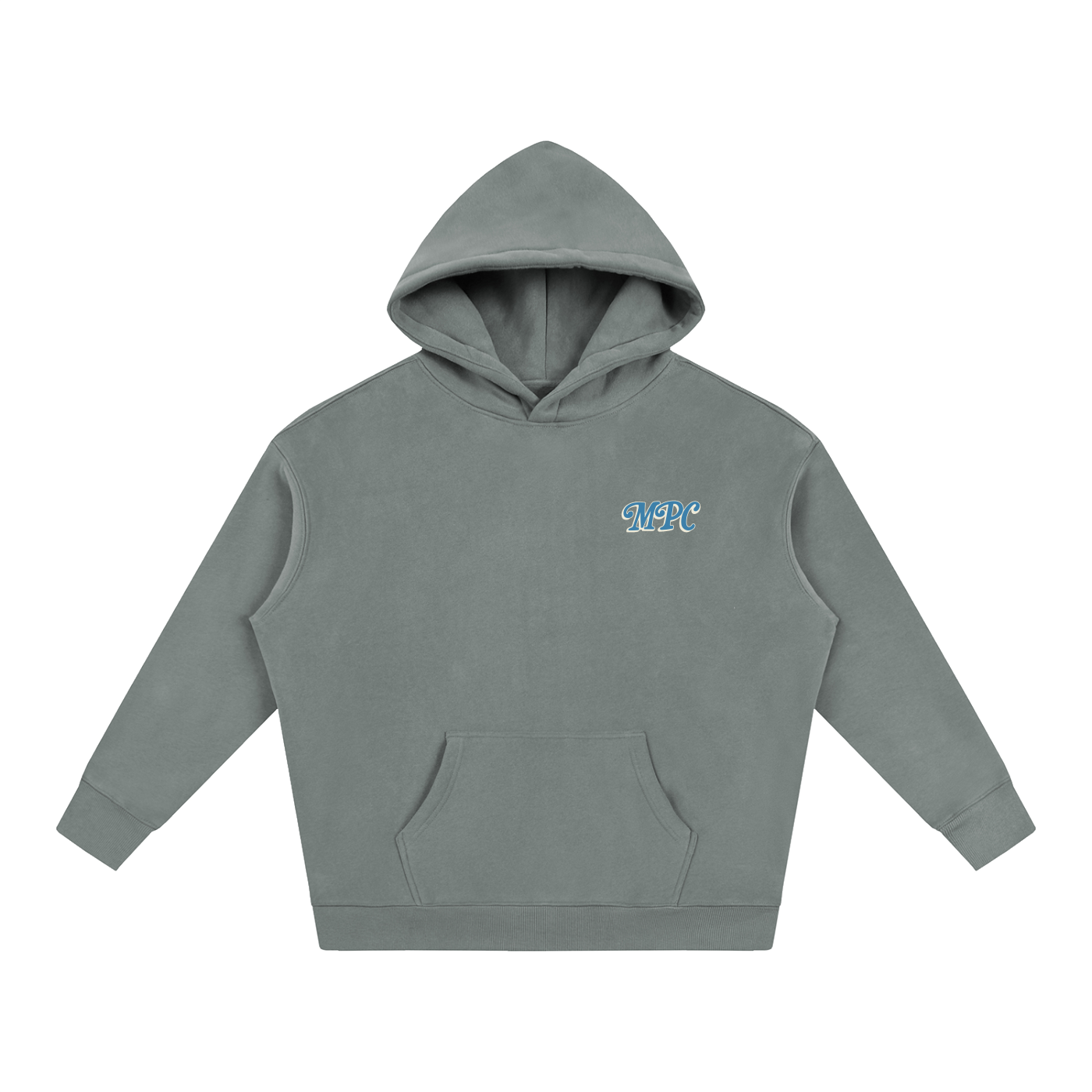 Only At McCarren (Slate Blue Lettering) Oversize Fleeced Hoodie