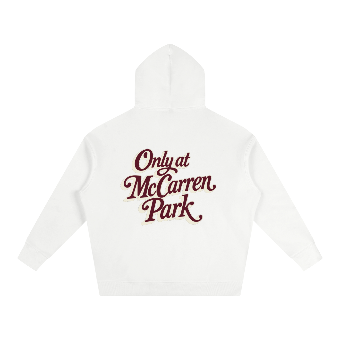 Only At McCarren (Maroon Lettering) Oversize Fleeced Hoodie