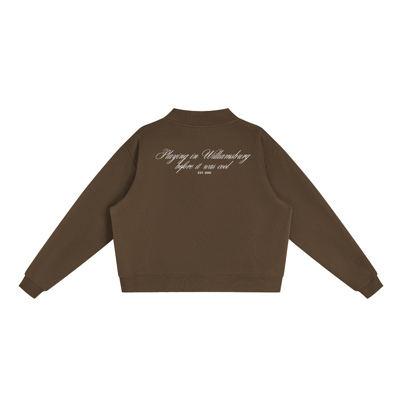 Essential Fleece Mock-Neck Crew Sweatshirt