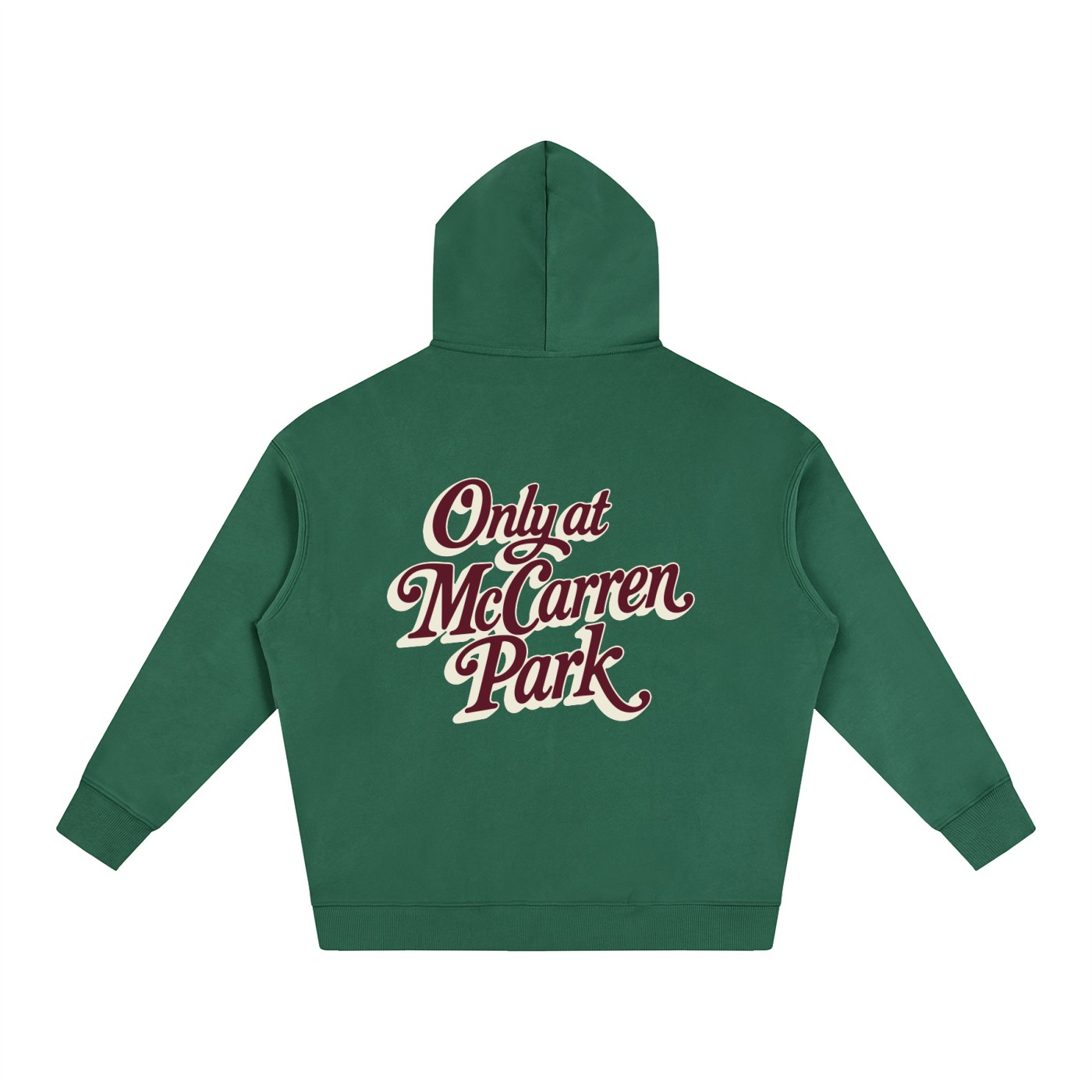 Only At McCarren (Maroon Lettering) Oversize Fleeced Hoodie