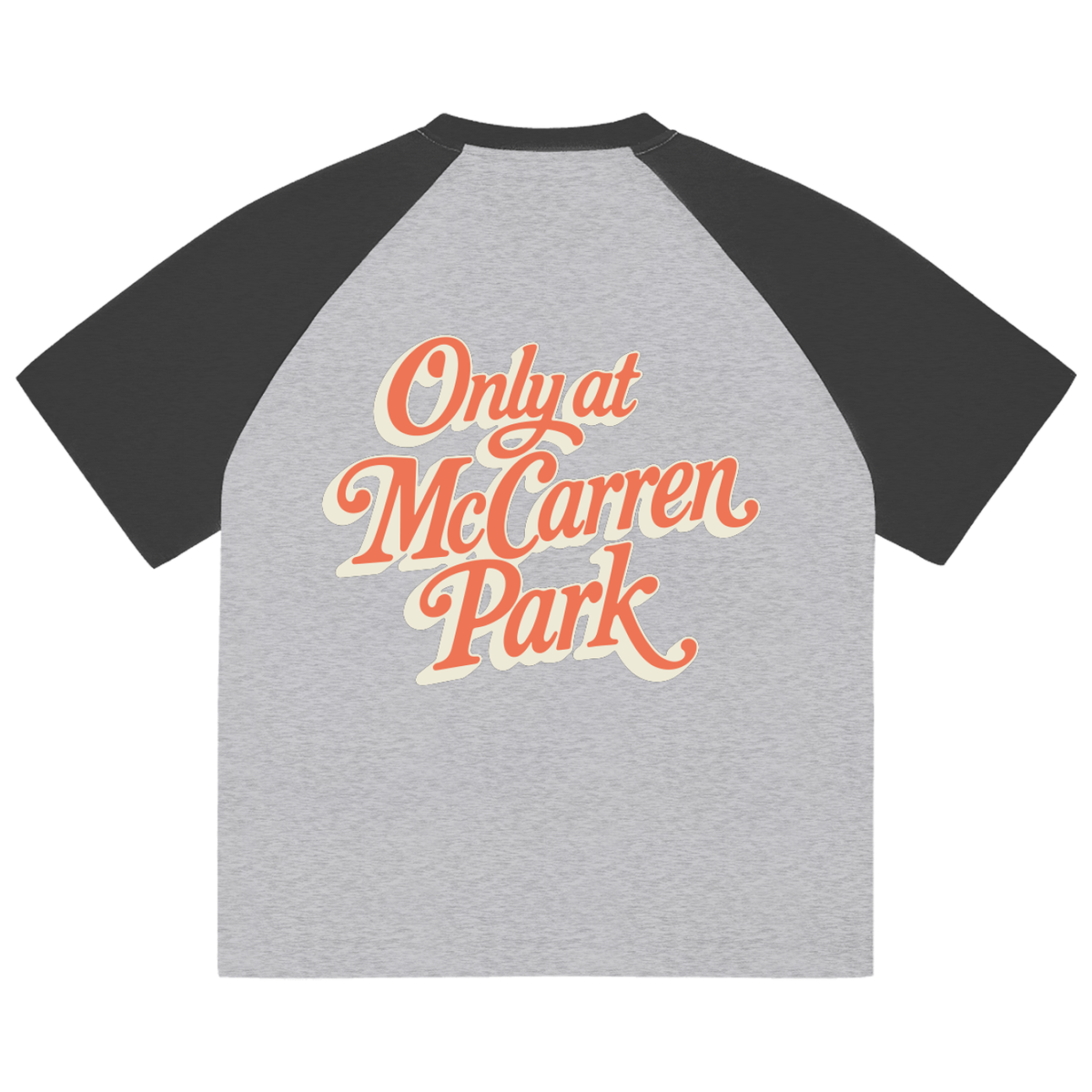 Only at McCarren Park (Orange Lettering) Baseball T-Shirt