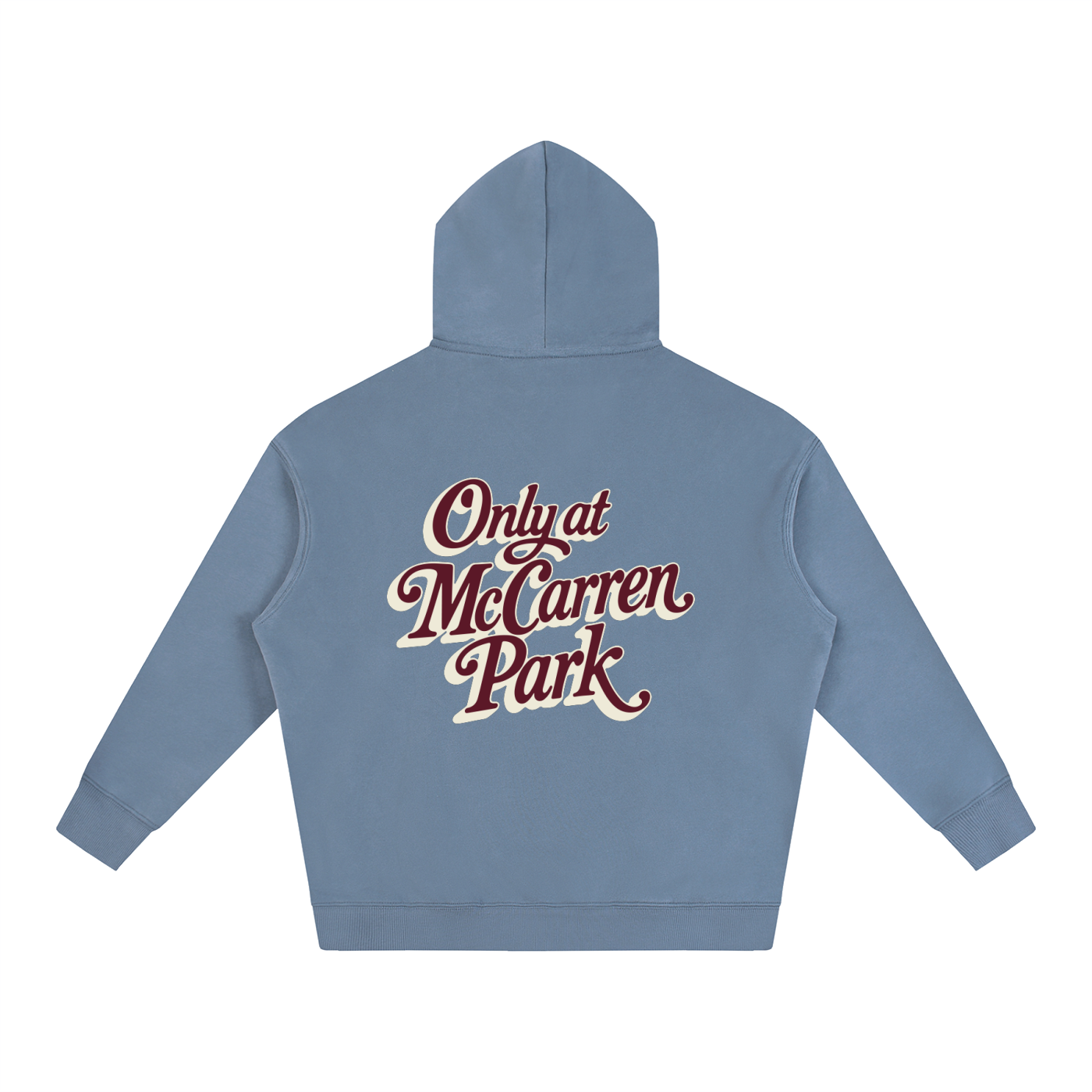 Only At McCarren (Maroon Lettering) Oversize Fleeced Hoodie