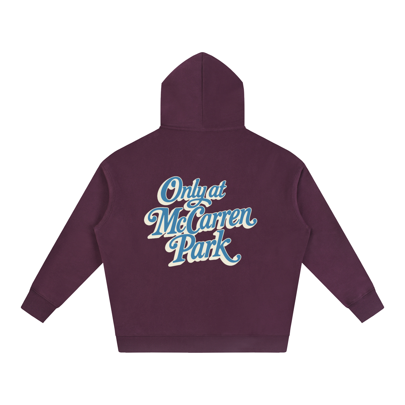 Only At McCarren (Slate Blue Lettering) Oversize Fleeced Hoodie
