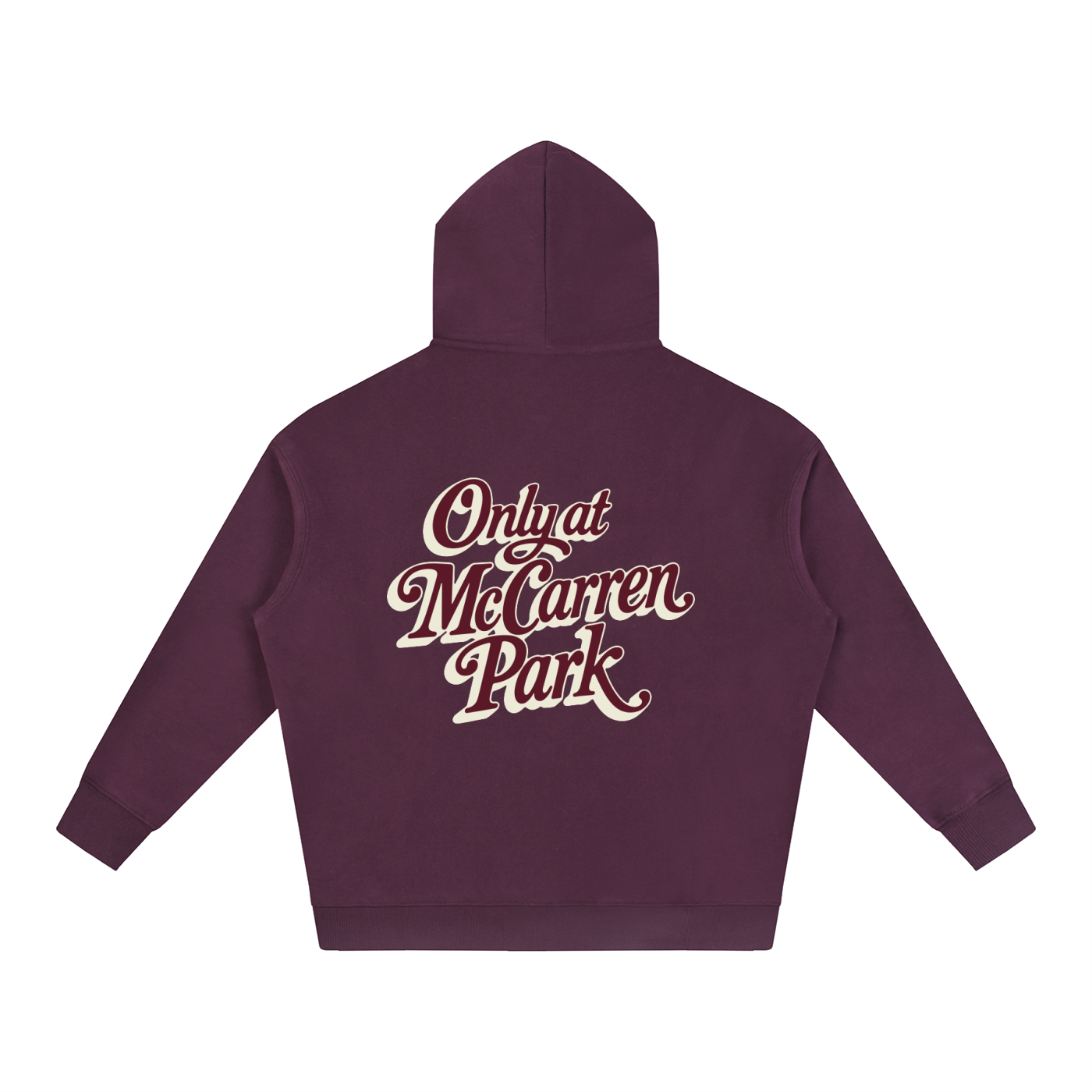 Only At McCarren (Maroon Lettering) Oversize Fleeced Hoodie