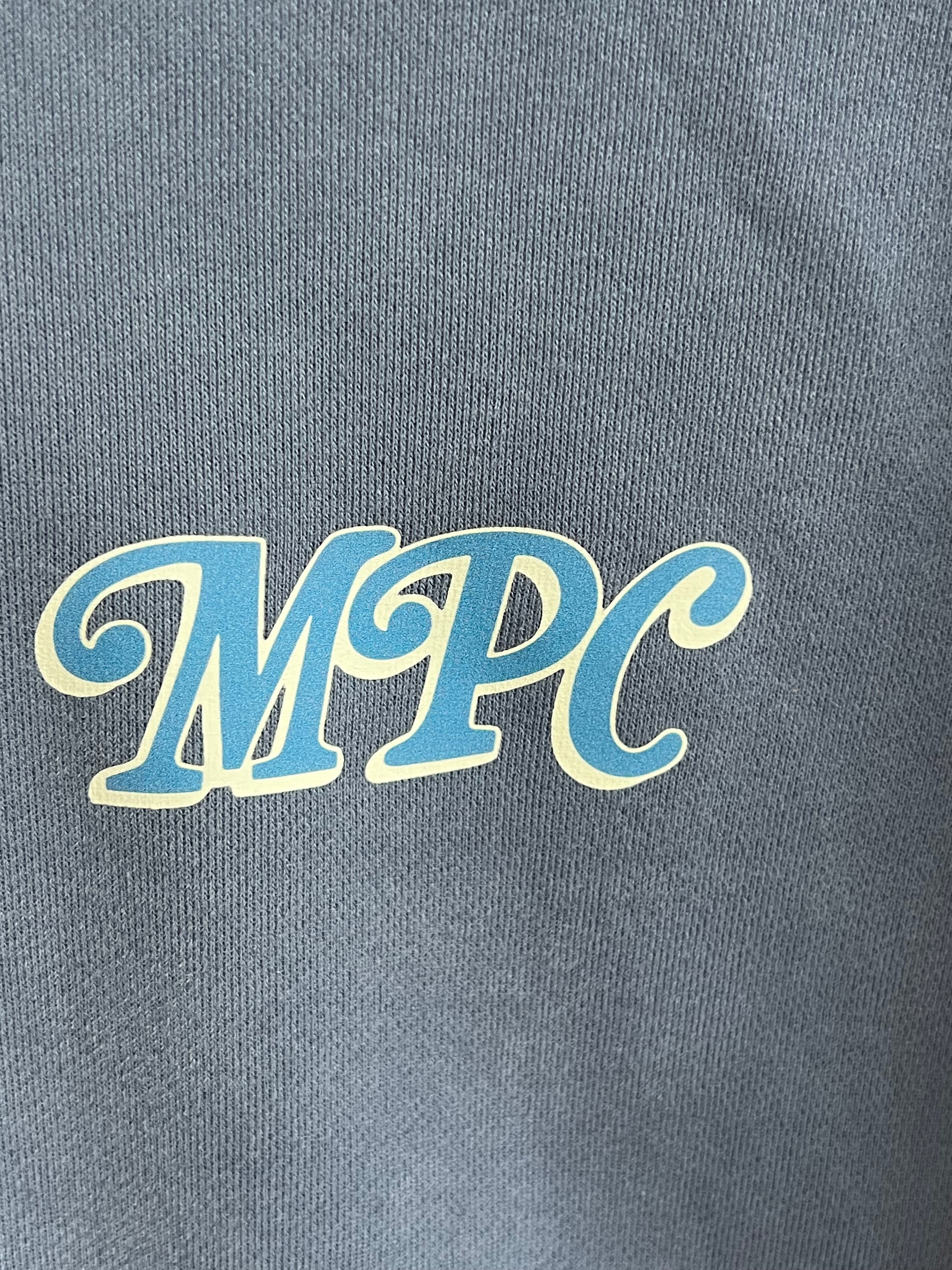Only At McCarren (Slate Blue Lettering) Oversize Fleeced Hoodie