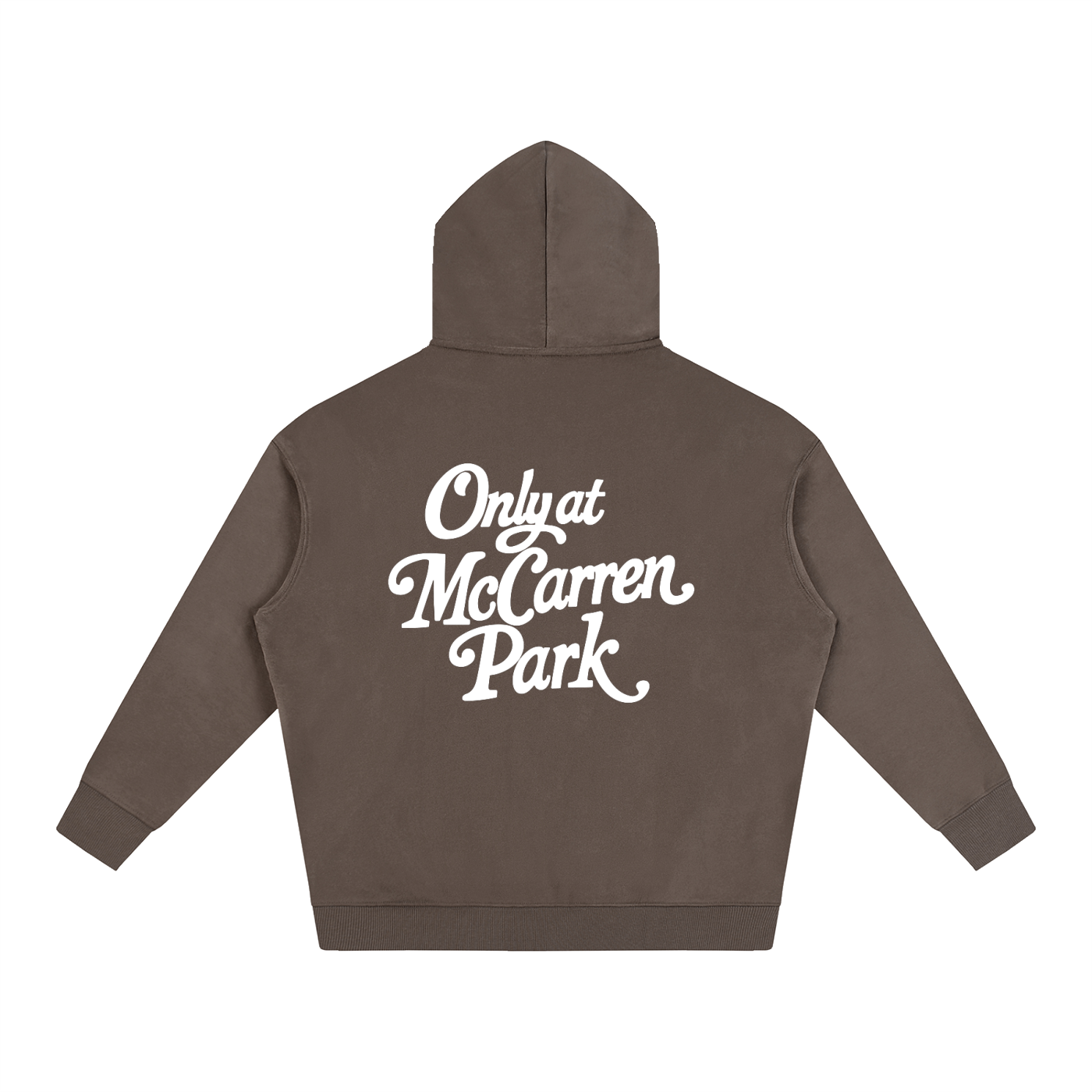 Only At McCarren (Simple White) Oversize Fleeced Hoodie