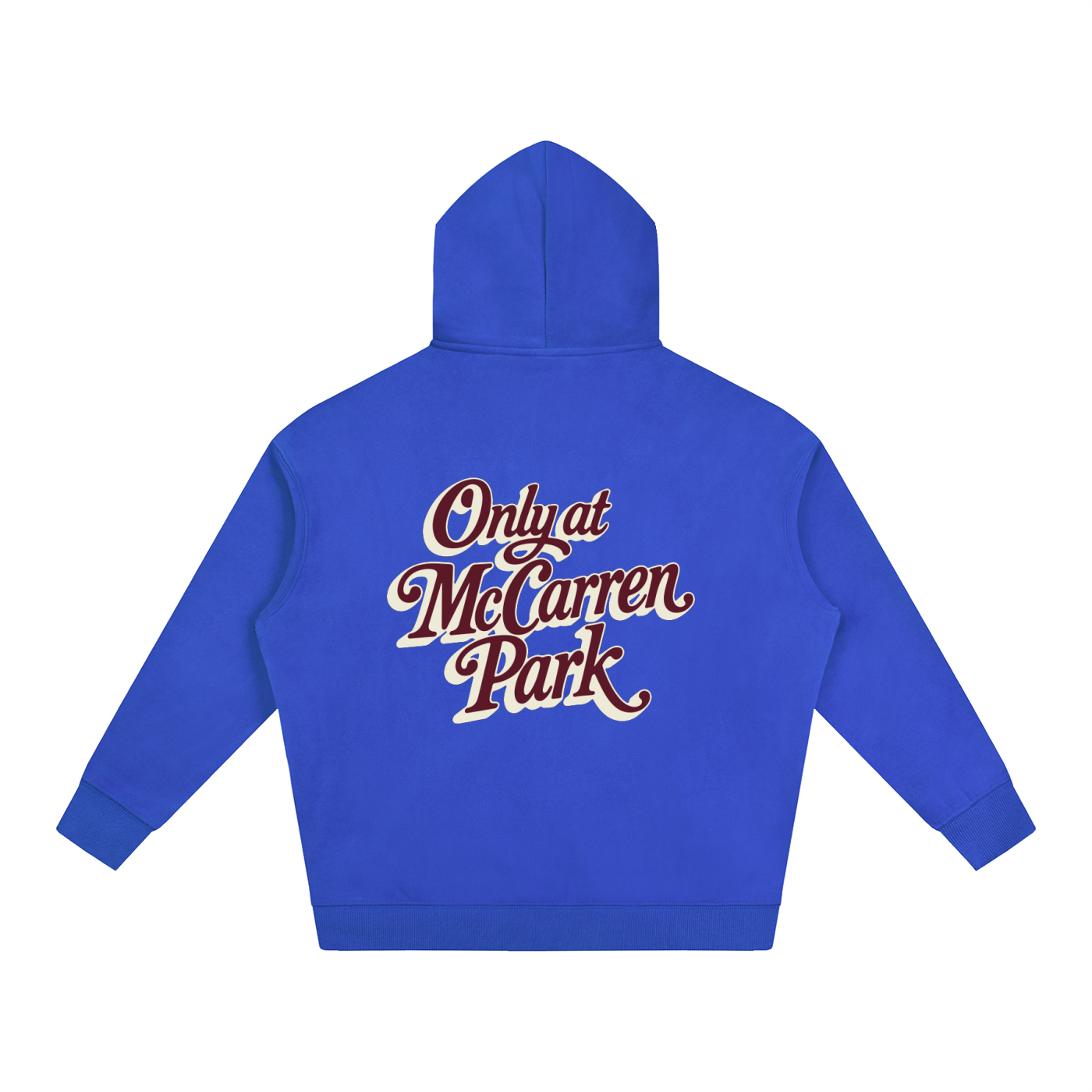 Only At McCarren (Maroon Lettering) Oversize Fleeced Hoodie
