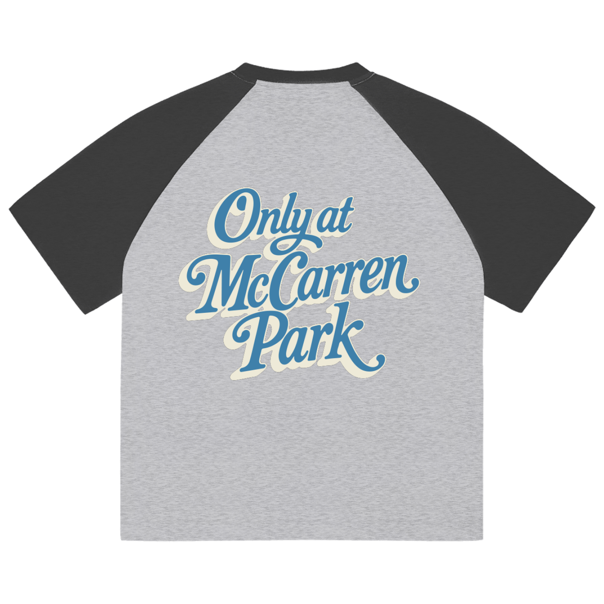 Only At McCarren (Slate-Blue Lettering) Baseball T-Shirt