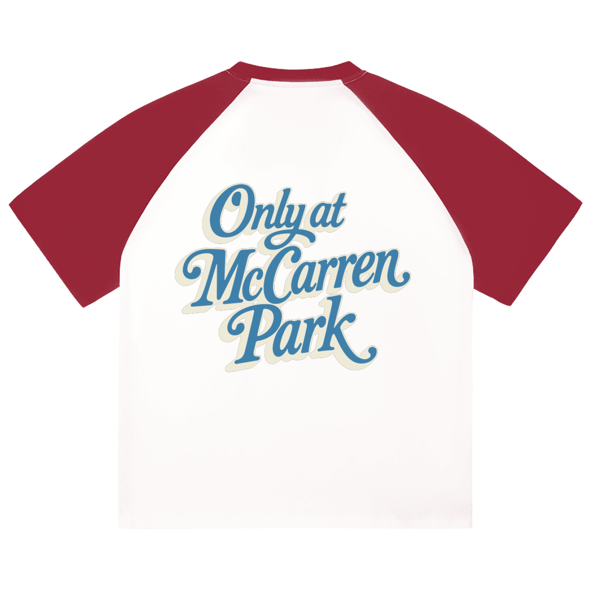 Only At McCarren (Slate-Blue Lettering) Baseball T-Shirt