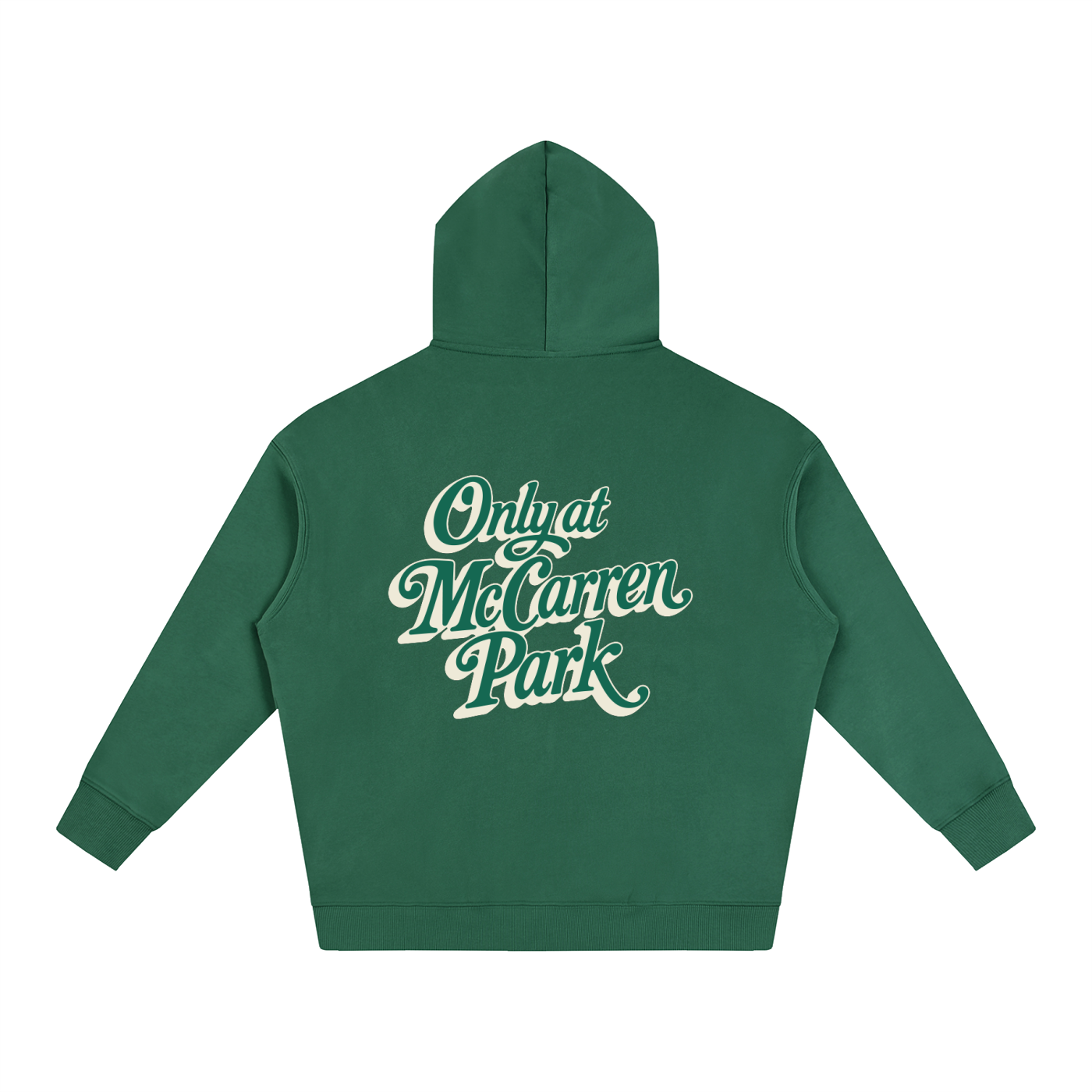 Only At McCarren (Green Lettering) Oversize Fleeced Hoodie