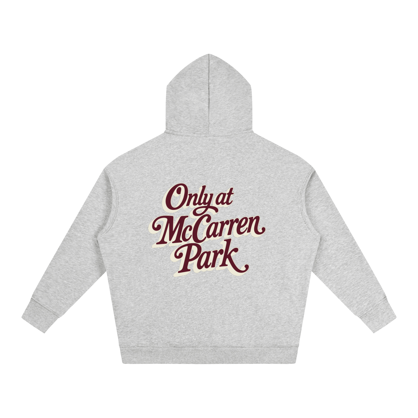 Only At McCarren (Maroon Lettering) Oversize Fleeced Hoodie
