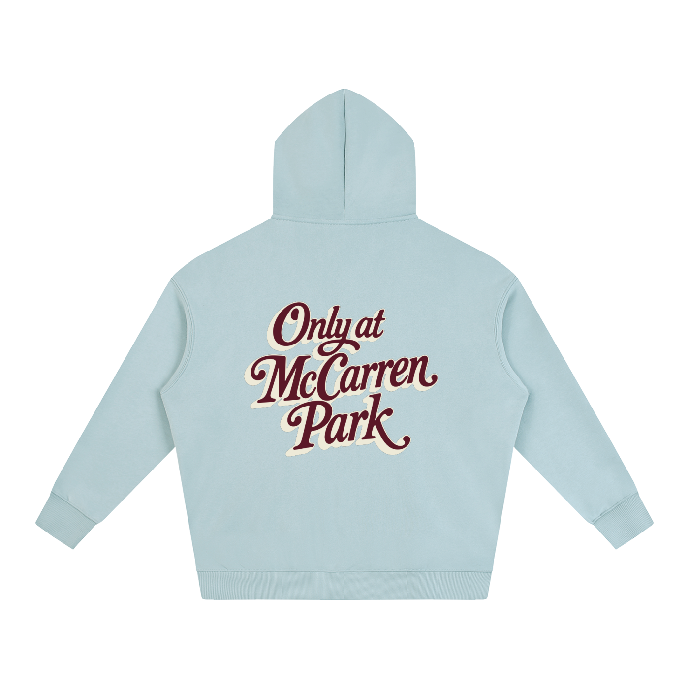 Only At McCarren (Maroon Lettering) Oversize Fleeced Hoodie