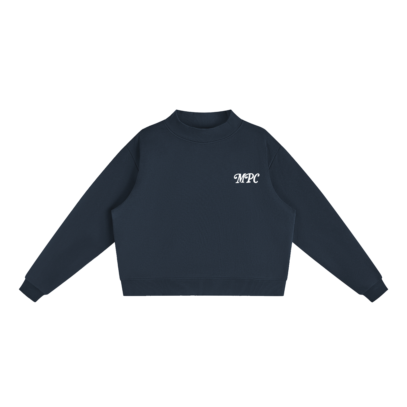 Only At McCarren Park (Simple White)  Fleece Mock-Neck Crew Sweatshirt