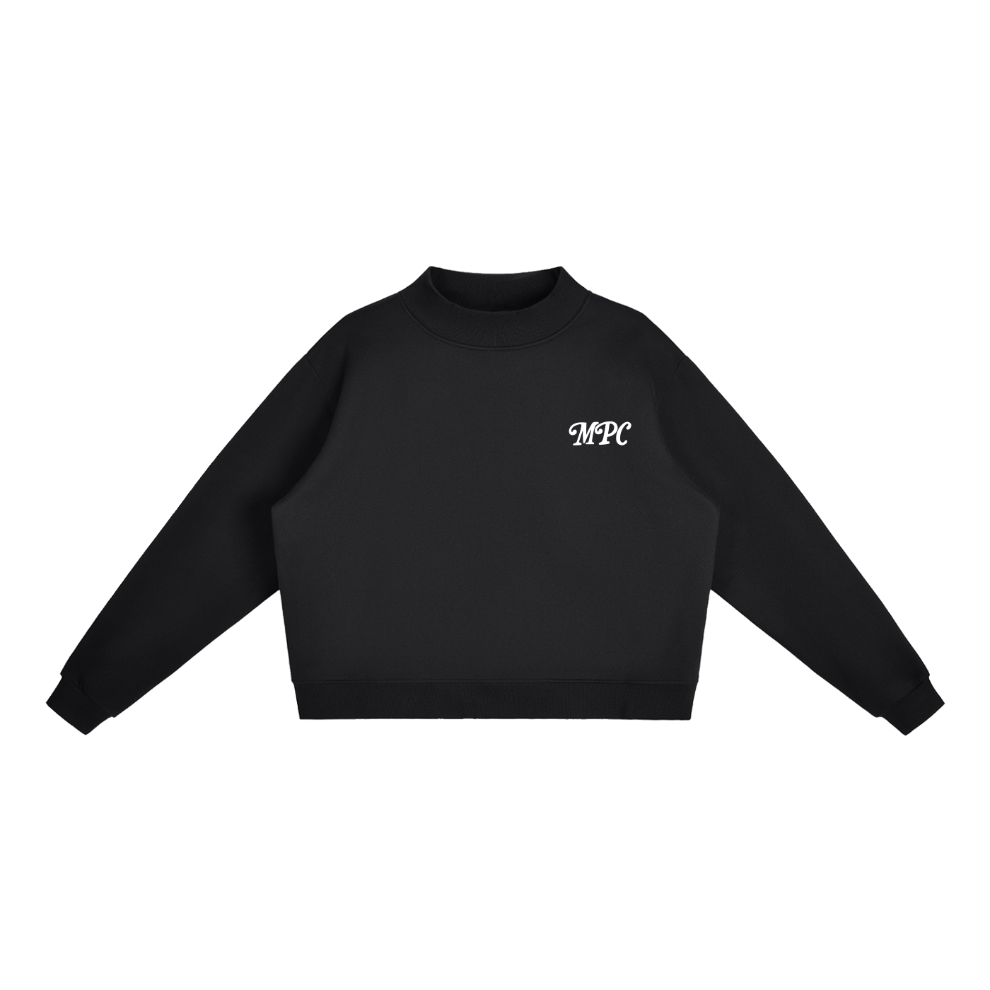 Only At McCarren Park (Simple White)  Fleece Mock-Neck Crew Sweatshirt