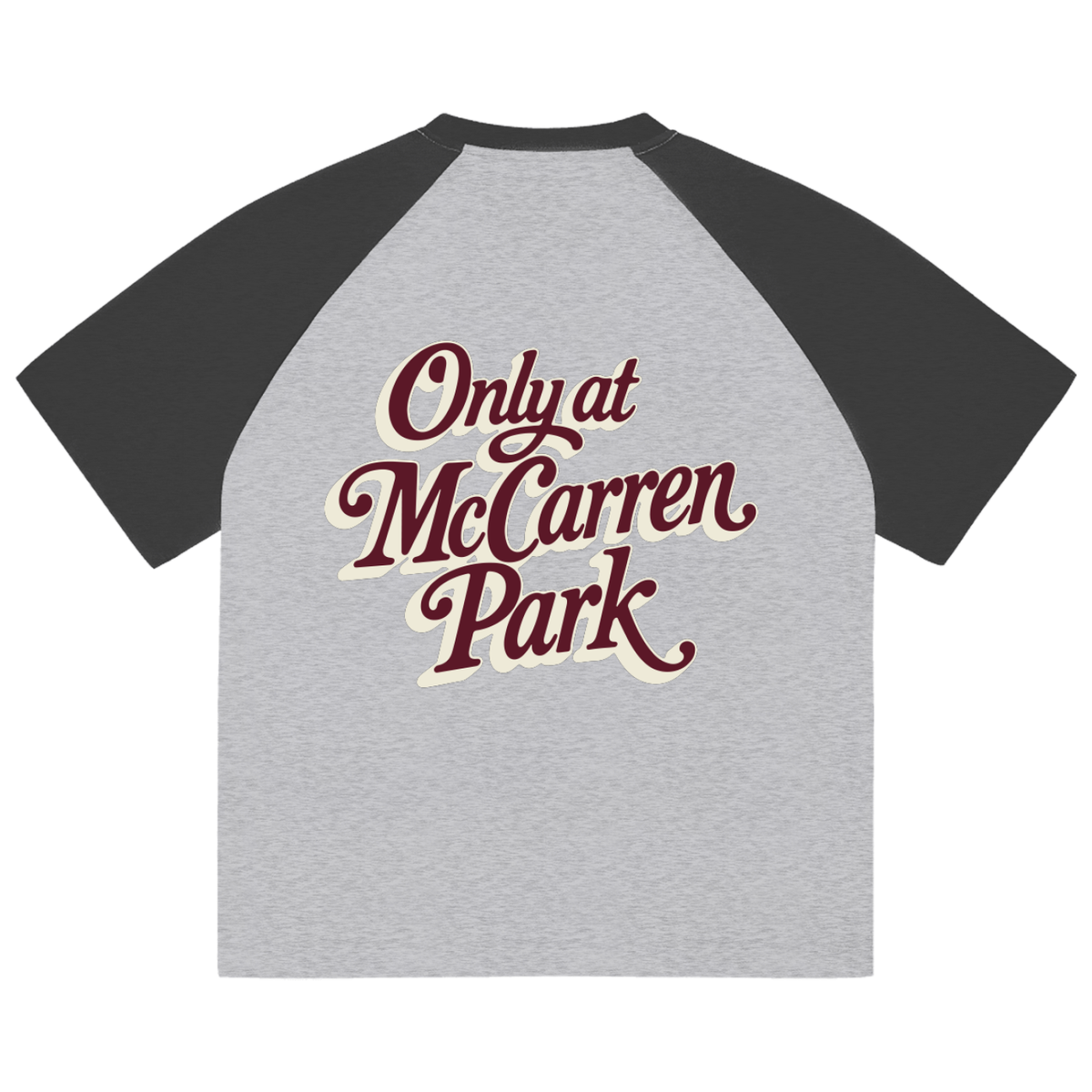 Only at McCarren (Maroon Lettering) Color-Blocked Baseball T-Shirt