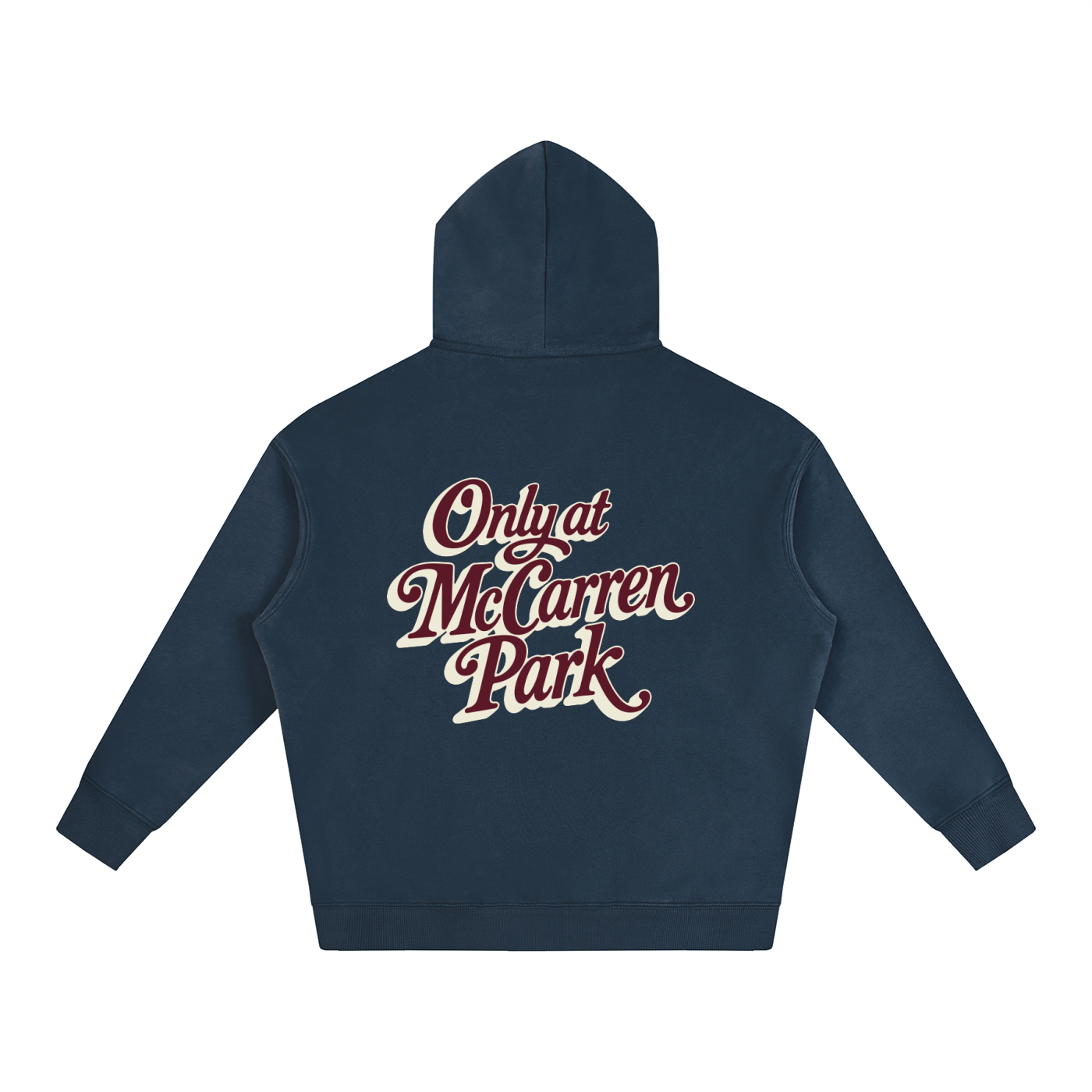 Only At McCarren (Maroon Lettering) Oversize Fleeced Hoodie