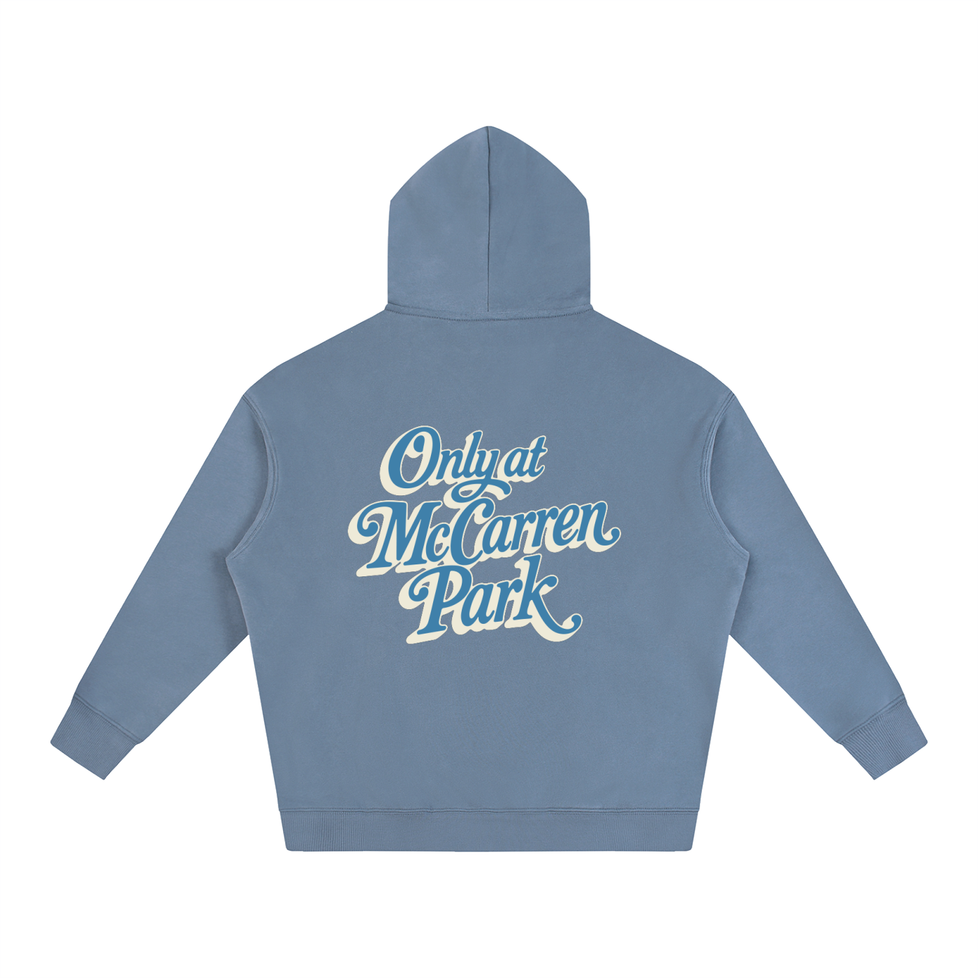 Only At McCarren (Slate Blue Lettering) Oversize Fleeced Hoodie