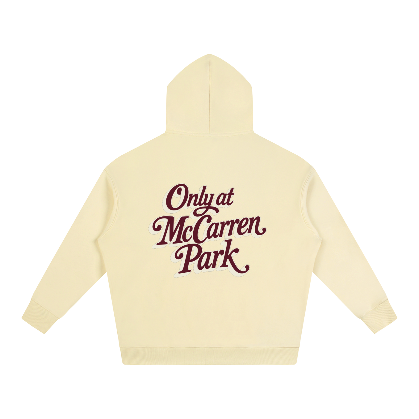 Only At McCarren (Maroon Lettering) Oversize Fleeced Hoodie