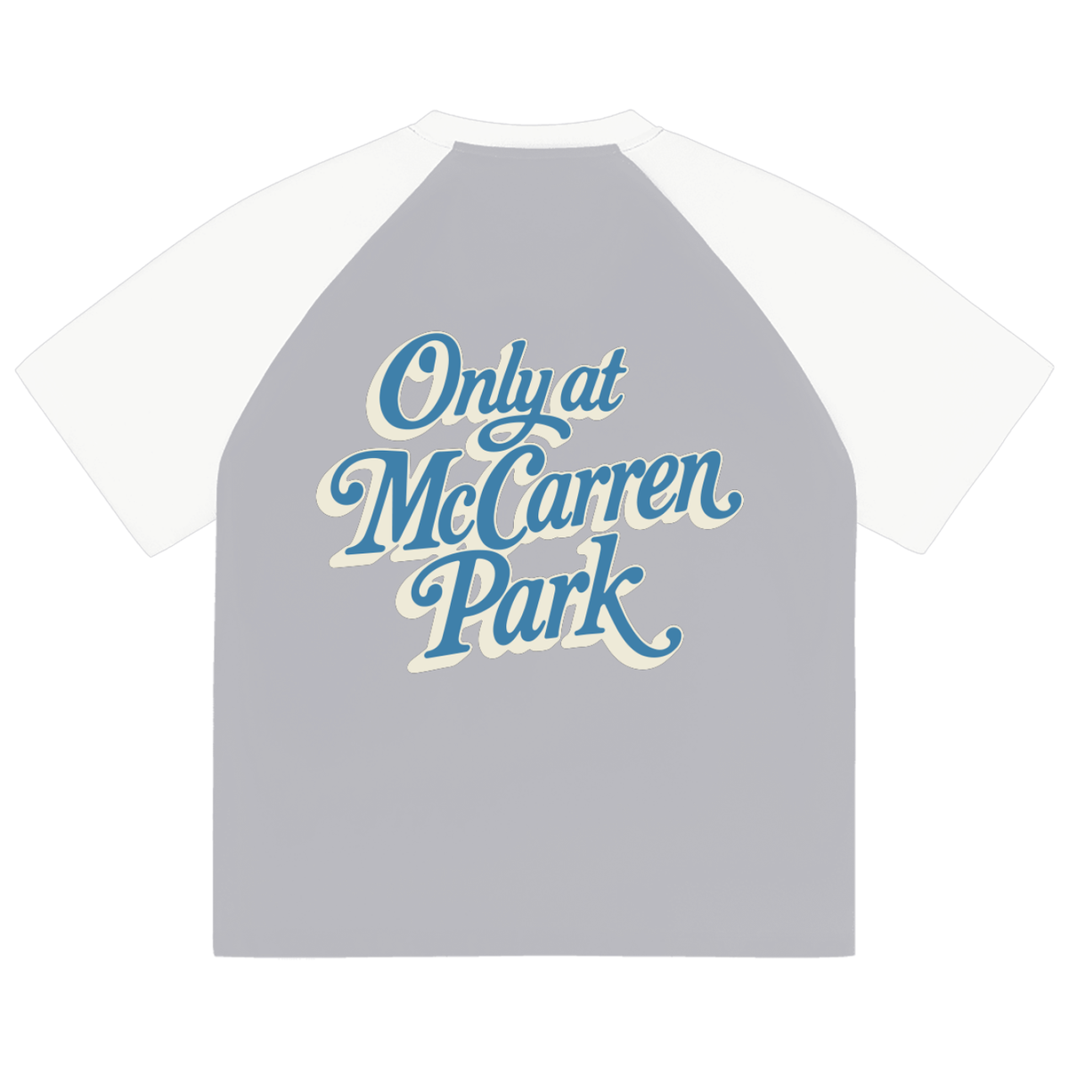 Only At McCarren (Slate-Blue Lettering) Baseball T-Shirt
