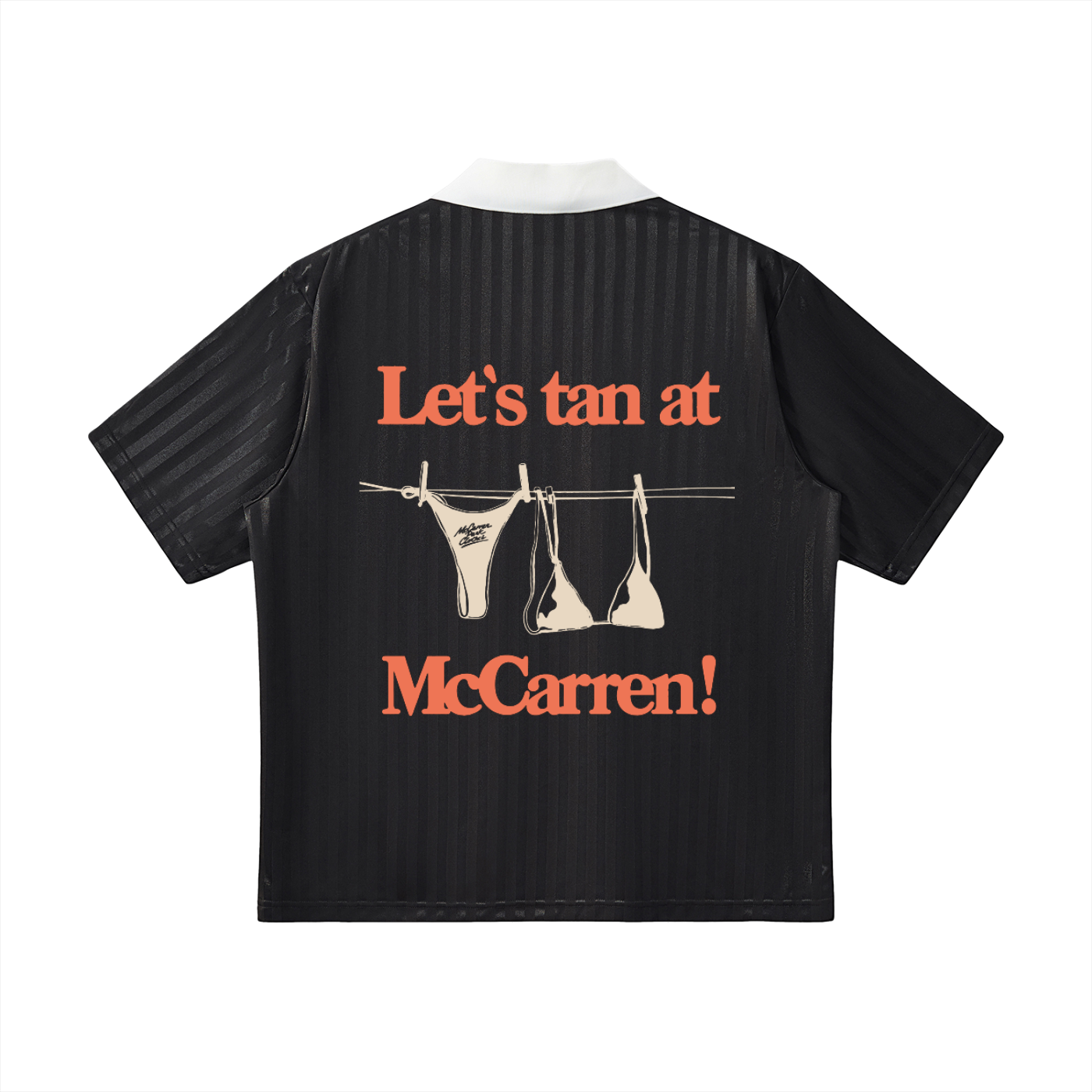 Let's Tan At McCarren Fútbol Jersey (Orange Lettering)