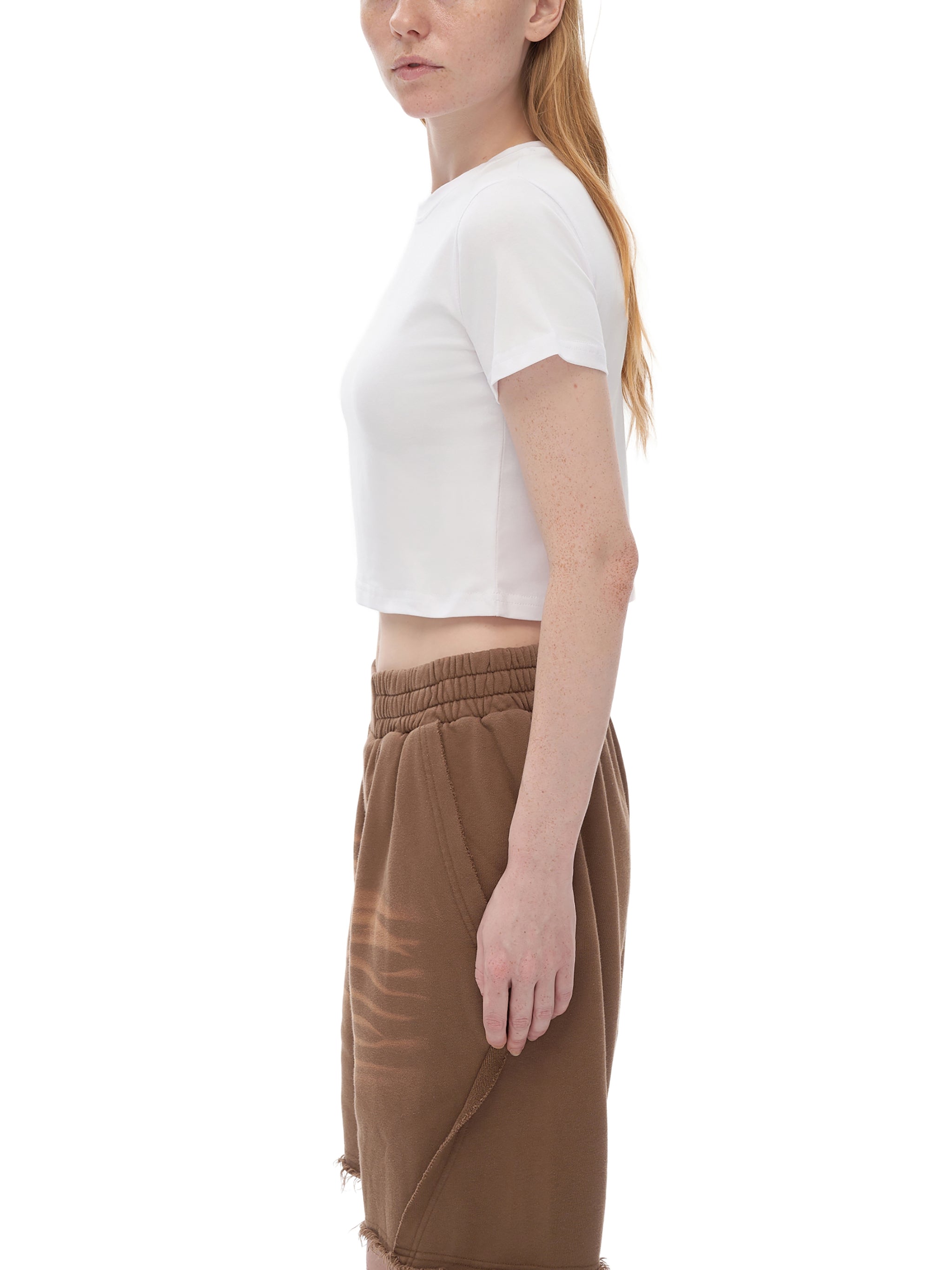 Tan at the park! Fitted Crop Cotton T-Shirt
